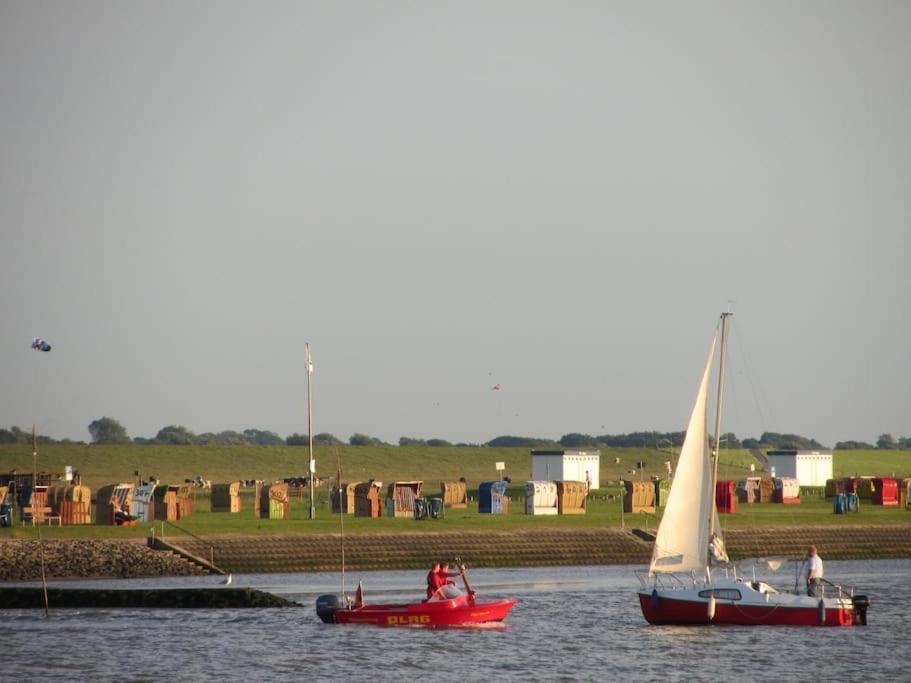Nordsee Und Natur. Gemuetliche Fewo Mit Deichblick Dorumer Neufeld Bagian luar foto
